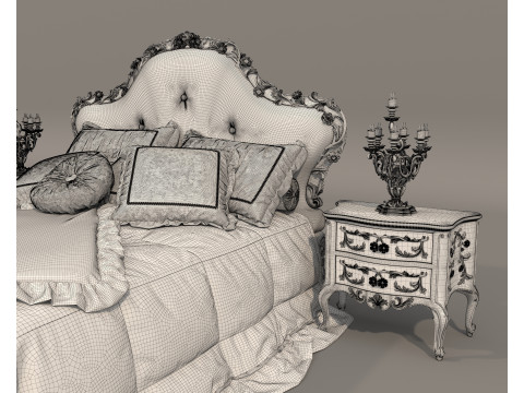 Classic European style Bed set 61 3Dモデル