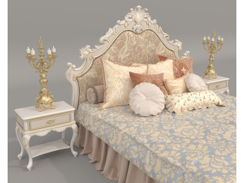 Classic European style Bed set 62 3D-Modell