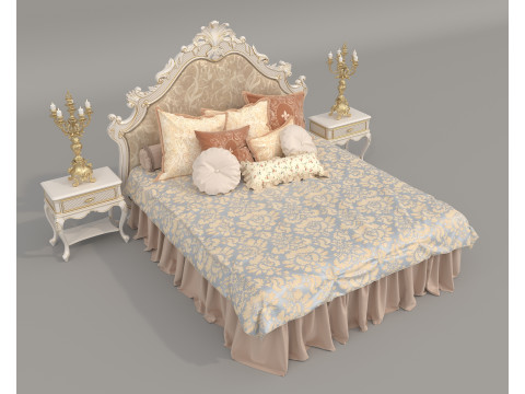 Classic European style Bed set 62 3D-Modell