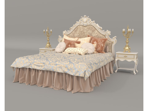 Classic European style Bed set 62 3D-Modell