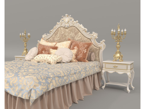 Classic European style Bed set 62 3D-Modell