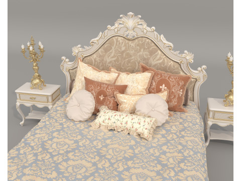 Classic European style Bed set 62 3D-Modell