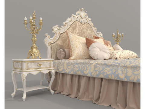 Classic European style Bed set 62 3D-Modell