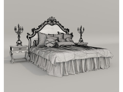 Classic European style Bed set 62 3D-Modell