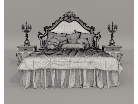 Classic European style Bed set 62 3D-Modell