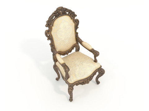 Classic European style Dining Table and Chairs 54 3Dモデル