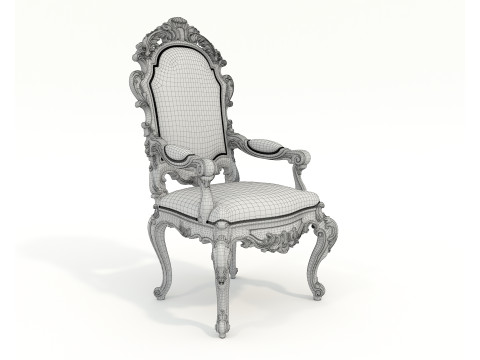 Classic European style Dining Table and Chairs 54 3Dモデル