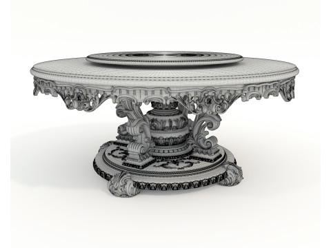 Classic European style Dining Table and Chairs 54 3Dモデル