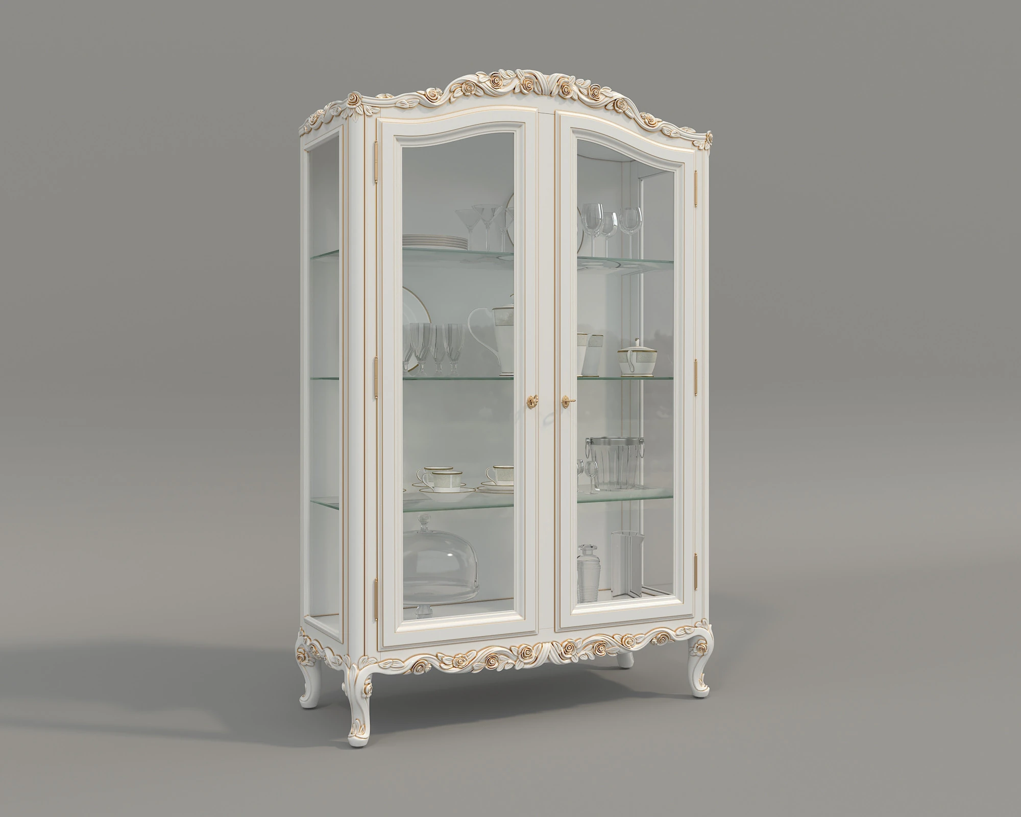 Classic Display Cabinet and Decoration 11 3D Model .c4d .max .obj .3ds .fbx .stl .blend 