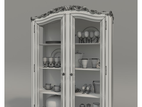 Classic Display Cabinet and Decoration 11 3Dモデル