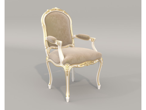 Classic European style Dining Table and Chairs 55 3D Model