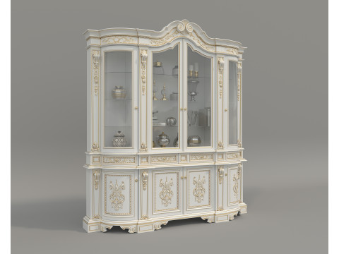 Classic Display Cabinet and Decoration 12 3D Model