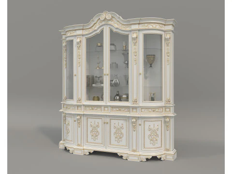 Classic Display Cabinet and Decoration 12 3D Model