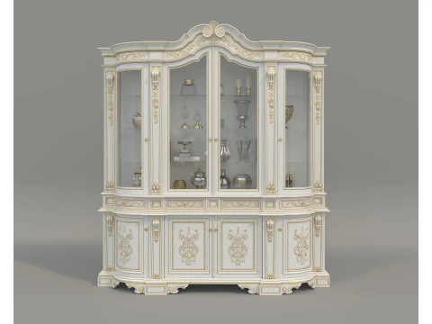 Classic Display Cabinet and Decoration 12 3D Model