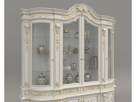 Classic Display Cabinet and Decoration 12 3D Model