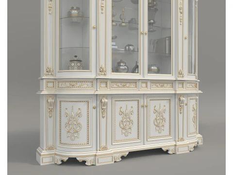 Classic Display Cabinet and Decoration 12 3D Model