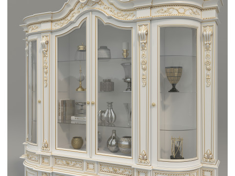 Classic Display Cabinet and Decoration 12 3Dモデル