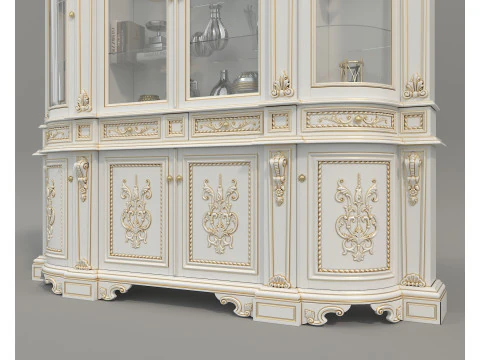 Classic Display Cabinet and Decoration 12 3D Model