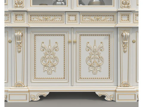 Classic Display Cabinet and Decoration 12 3D Model