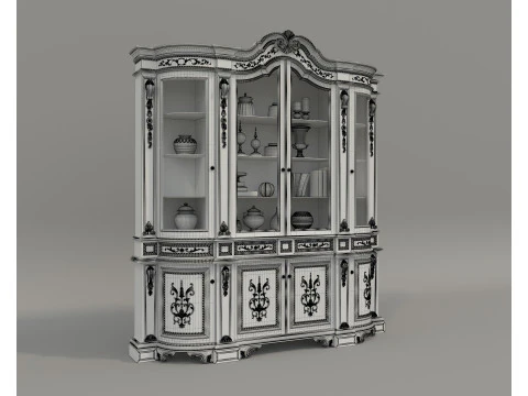 Classic Display Cabinet and Decoration 12 3D Model