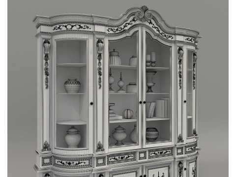 Classic Display Cabinet and Decoration 12 3Dモデル