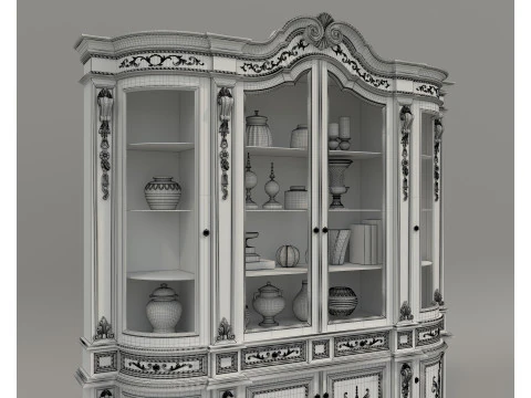 Classic Display Cabinet and Decoration 12 3D Model