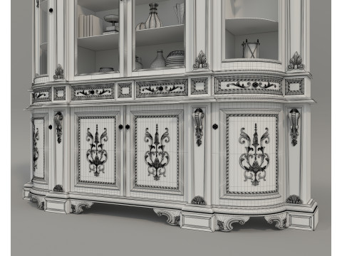 Classic Display Cabinet and Decoration 12 3Dモデル