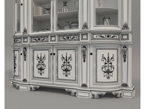 Classic Display Cabinet and Decoration 12 3D Model