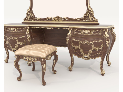 Classic European style Dressing Table 25 3D Model