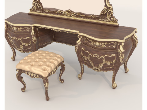 Classic European style Dressing Table 25 3D Model