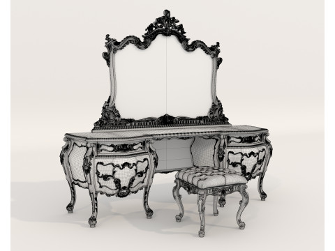 Classic European style Dressing Table 25 3D Model