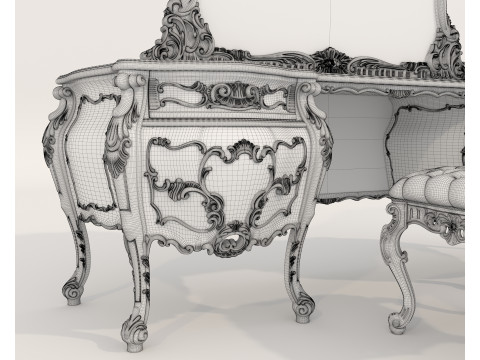 Classic European style Dressing Table 25 3D Model