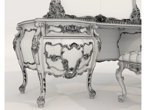 Classic European style Dressing Table 25 3D Model
