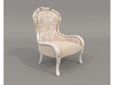 Classic European style Dining Table and Chairs 56 3D Modell