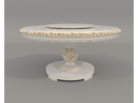 Classic European style Dining Table and Chairs 56 3D Modell