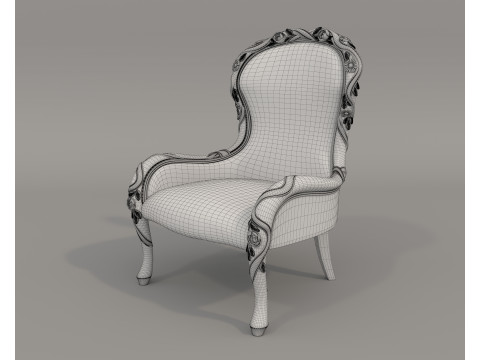 Classic European style Dining Table and Chairs 56 3D Modell
