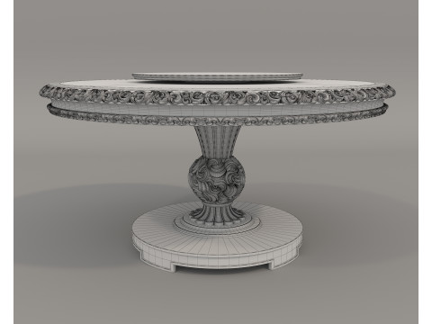 Classic European style Dining Table and Chairs 56 3D Modell