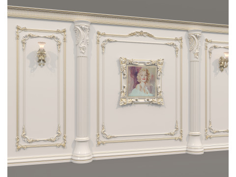 Wall Molding in Classic French style 48 3Dモデル