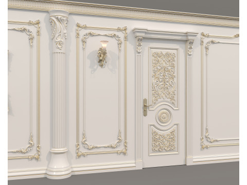 Wall Molding in Classic French style 48 3Dモデル