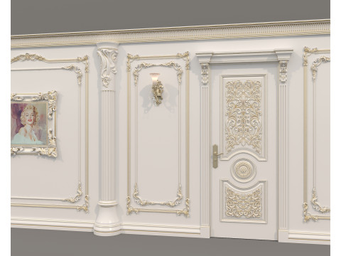 Wall Molding in Classic French style 48 3Dモデル