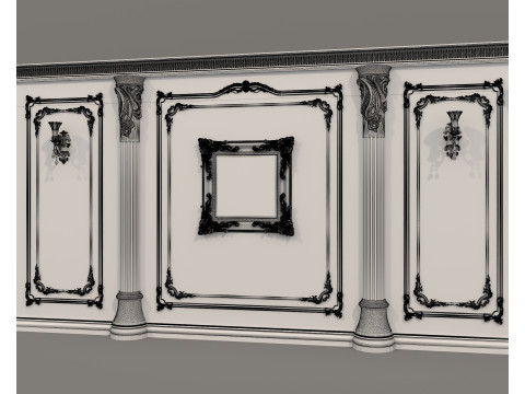 Wall Molding in Classic French style 48 3Dモデル