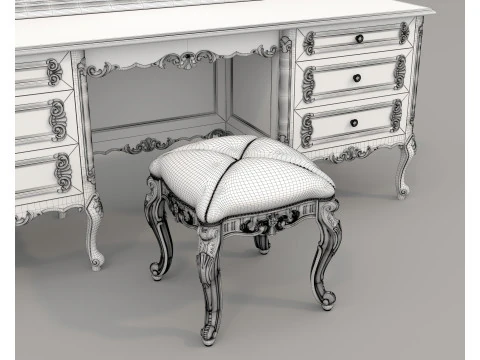 Classic European style Dressing Table 26 3D Model
