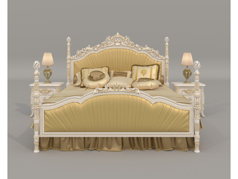 Classic European Style Bed Set 63 3D Model