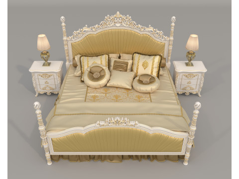 Classic European Style Bed Set 63 3D Model