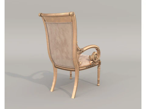 Classic European style Dining Table and Chairs 57 3D Model
