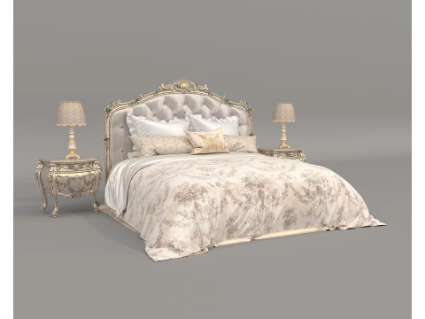 Classic European Style Bed Set 64 3D Model