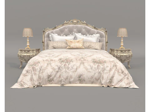 Set letto classico in stile europeo 64 Modello 3D
