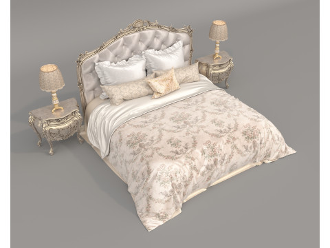 Classic European Style Bed Set 64 3Dモデル