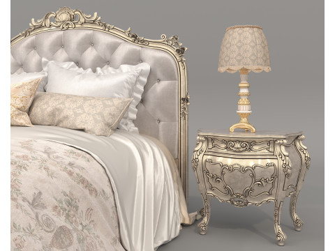 Classic European Style Bed Set 64 3Dモデル