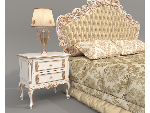 Classic European Style Bed Set 65 3D Model